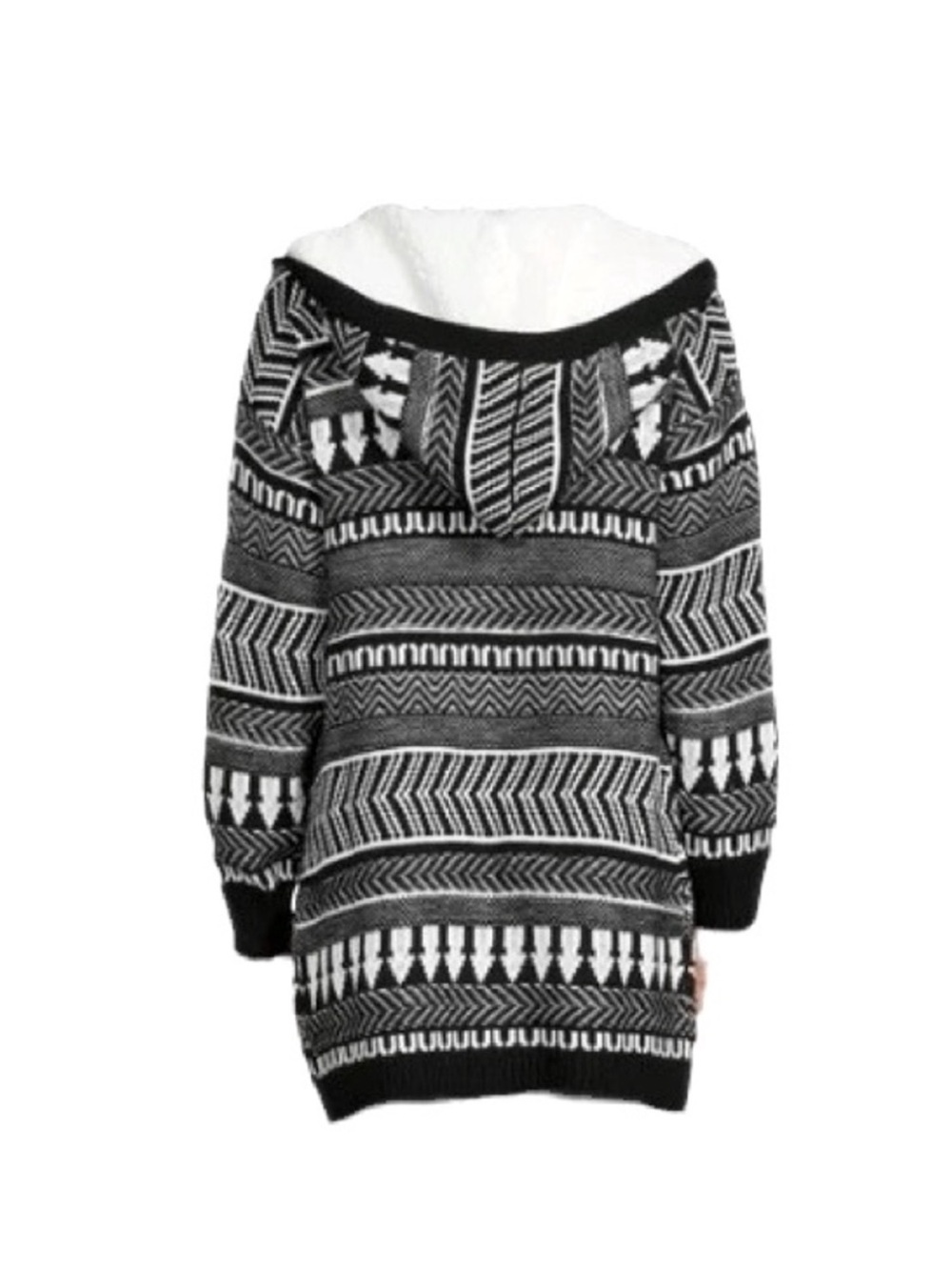 Cardigan Sweater With Faux Sherpa Hood - Picture 4 of 10